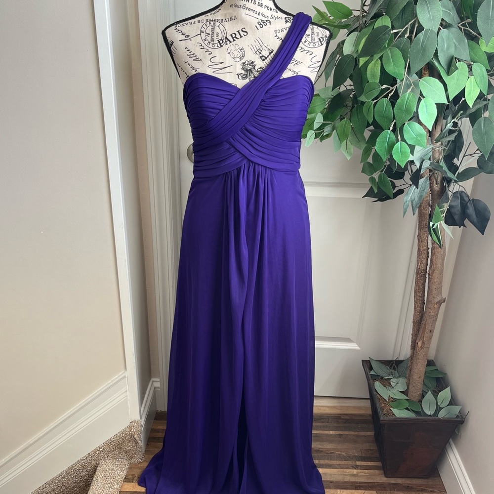 Blondie Nites Chiffon Floor Length Formal Gown Purple Sz 3